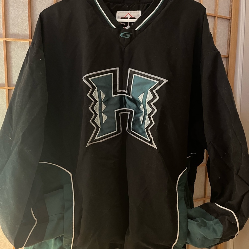 Vintage University of Hawai’i Black and Green Pullover Jacket
